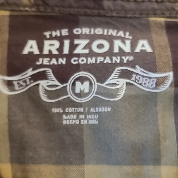 Arizona Men's Plaid Long Sleeve Shirt sz M - Picture 6 of 6